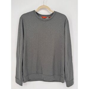 Merrell Performance Pullover Mens Medium Grey Excellent Waffle Grid Crewneck